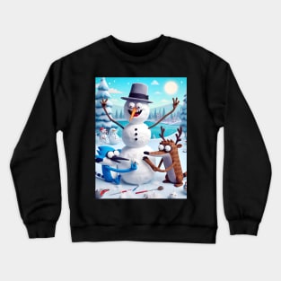 Festive Park Adventures Unveiled: Regular Show Christmas Art for Iconic Cartoon Holiday Designs! Crewneck Sweatshirt